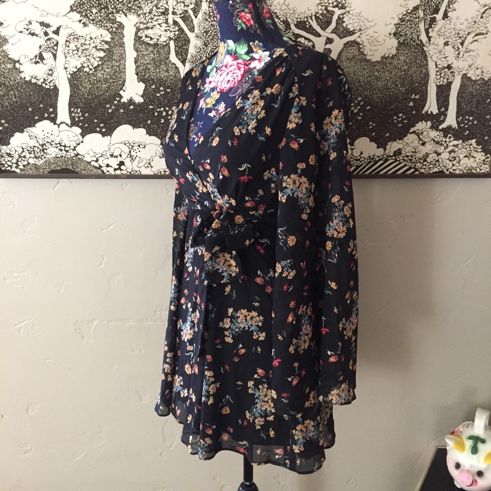 Free People Bell Sleeve Boho Style Dress